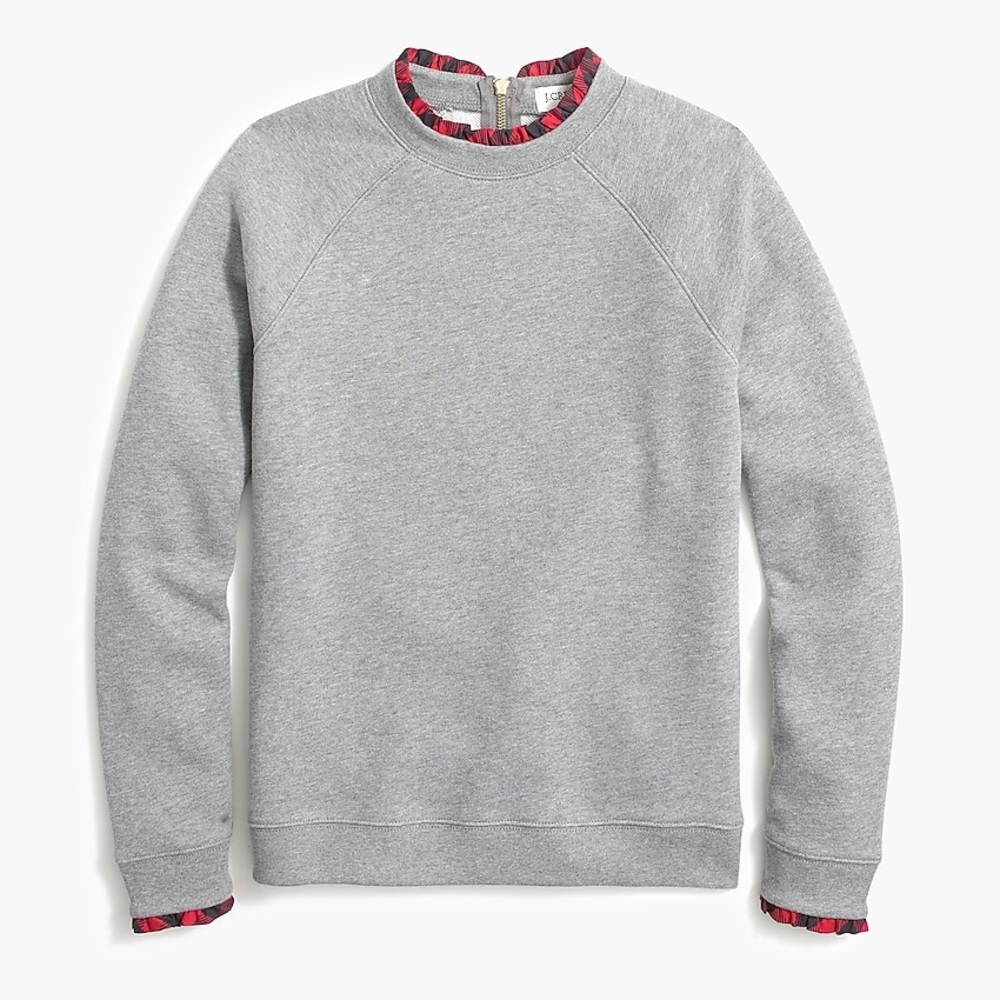 J.Crew Factory Grey with Plaid Sweathshirt